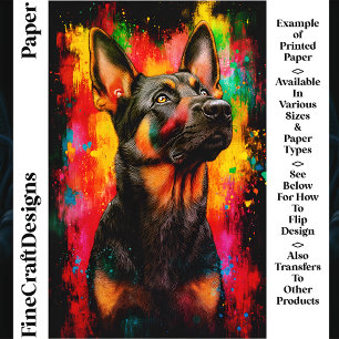 Paint Splash German Shepherd Chien CT2 Papier d'ar
