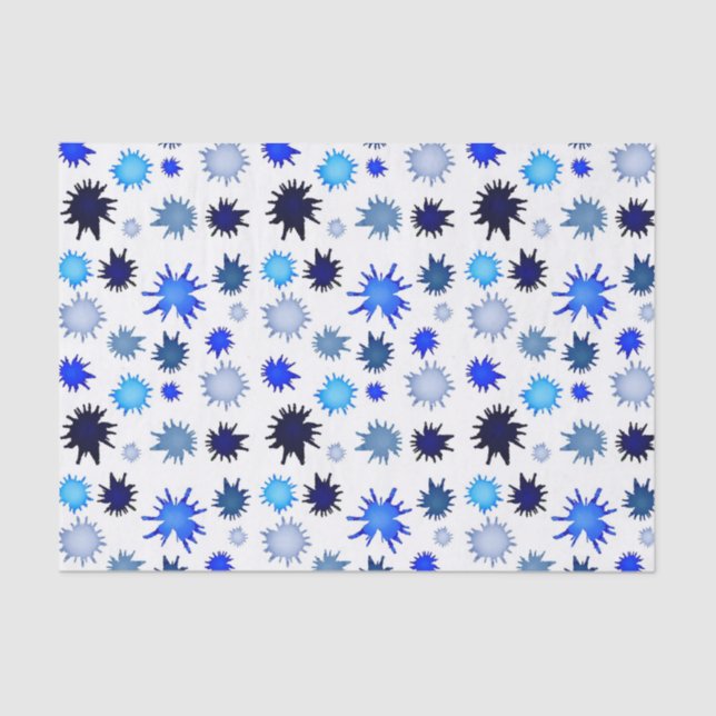Paint Splash in Blue Pattern Seidenpapier (Vorderseite)