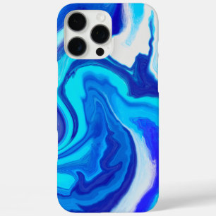 Paint Splash iPhone Case mit blau-weißem Marmor