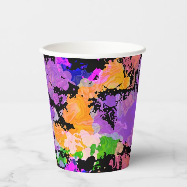 Paint Splash Spritzer Print Pappbecher (Vorderseite)