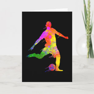 Paint Splashes Soccer Lover Graphic Soccer Player Karte