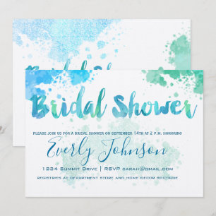 Paint Splat Watercolor Invitations de douche nupti