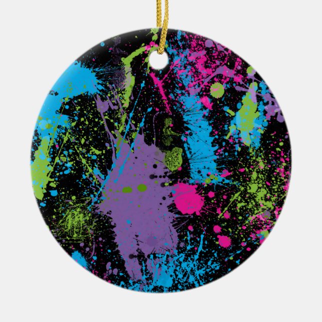 Paint Splater Keramik Ornament (Vorne)
