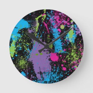 Paint Splater Runde Wanduhr
