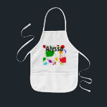 Paint Splats Personalisiert Kid's Schürze<br><div class="desc">Eine helle und farbenfrohe Schürze für Ihren aufstrebenden Künstler. Ein Regenbogen Farbe wird über das gesamte Design verteilt, mit der Möglichkeit, mit dem Namen Ihres Kindes oder der Schule zu personalisieren. Sie können auch leer verlassen werden. Dieses Design kann auch für Schürze in der Größe von Erwachsenen verwendet werden.</div>