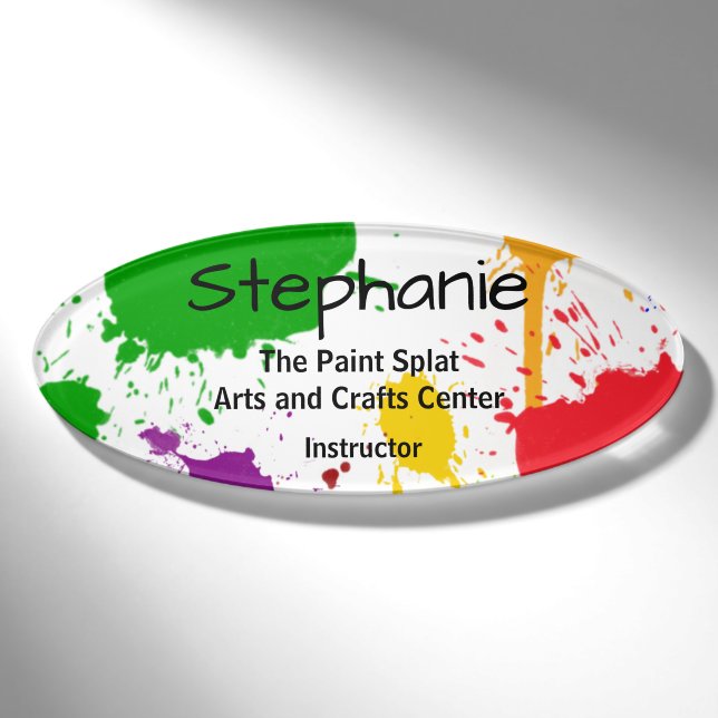 Paint Splats Personalisiert Namenschild (Vorderseite)