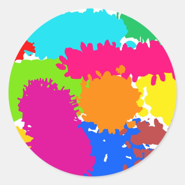 Paint Splats Runder Aufkleber (Vorderseite)