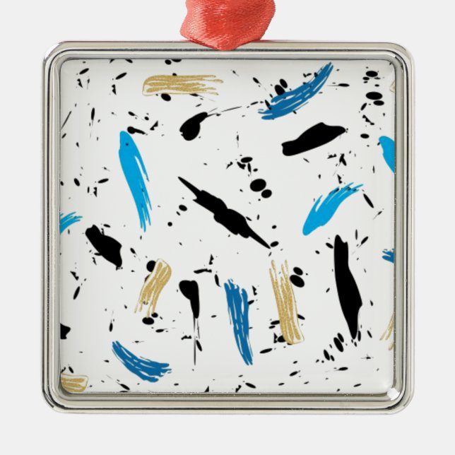 Paint Splats Silbernes Ornament (Vorne)