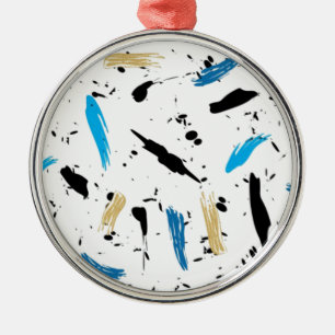 Paint Splats Silbernes Ornament