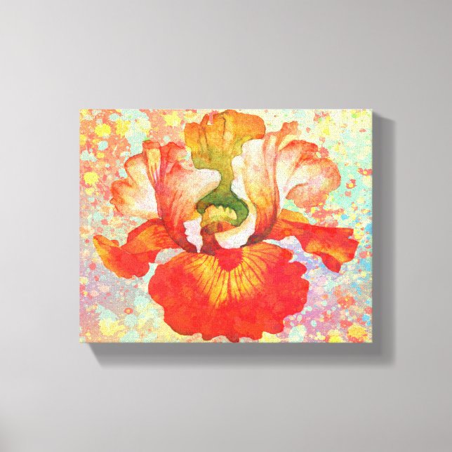 Paint Splattered Iris Canvas Print Leinwanddruck (Vorderseite)