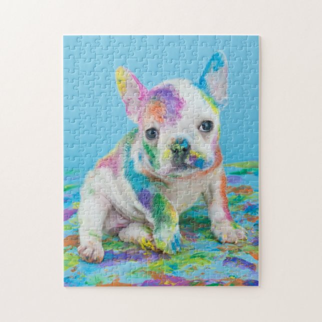 PAINT SPLATTERED PUPPY PUZZLE! JIGSAW PUZZLE (Vertikal)