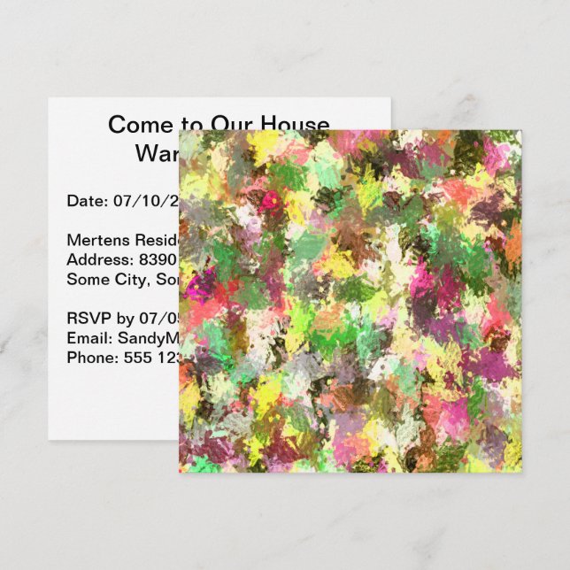 Paint Spritzer Art Herbst lässt häusliche Erwärmun Einladung (Vorne/Hinten)