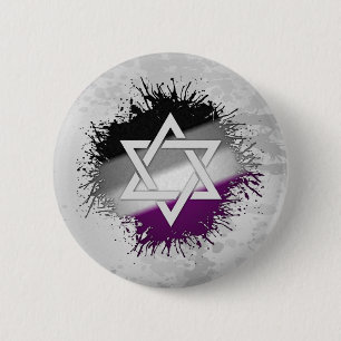 Paint Spritzer Asexual Pride Star des David-Symbol Button