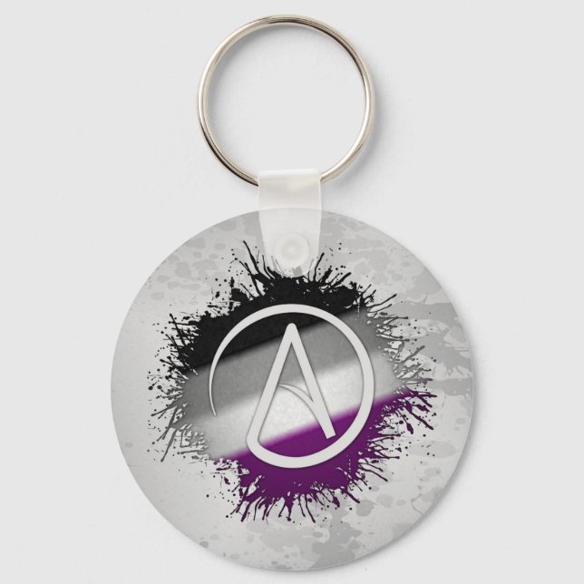 Paint Spritzer Asexual Prix Atheist Symbol Schlüsselanhänger (Vorderseite)