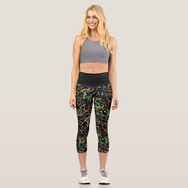 Paint Spritzer Capri Leggings (Vorderseite)