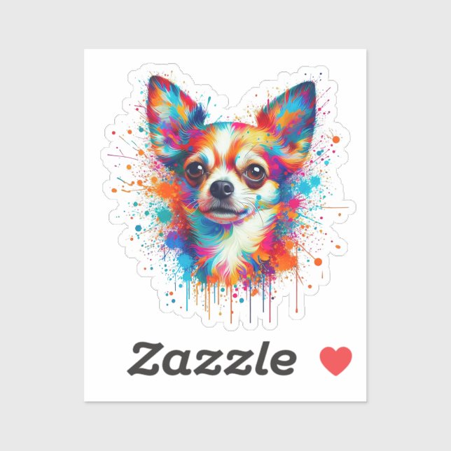 Paint Spritzer Chihuahua Aufkleber (Blatt)
