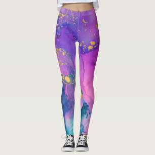 Paint Spritzer Cotton Candy Fields Leggings