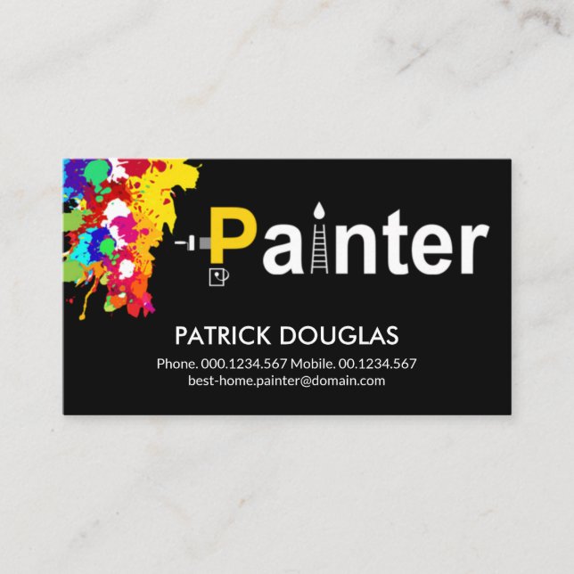 Paint Spritzer Creative Painter Signage Painting Visitenkarte (Vorderseite)