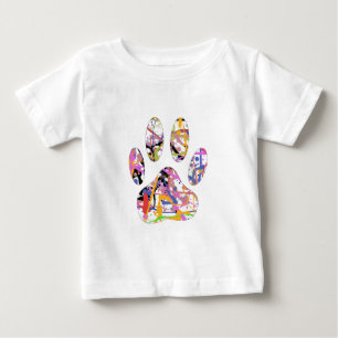 Paint Spritzer Dog Paw Print Baby T-shirt