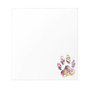 Paint Spritzer Dog Paw Print Custom Notizblock