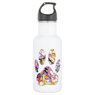 Paint Spritzer Dog Paw Print Edelstahlflasche
