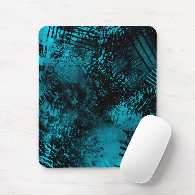 Paint Spritzer Effect Blue & Black Mousepad (Mit Mouse)