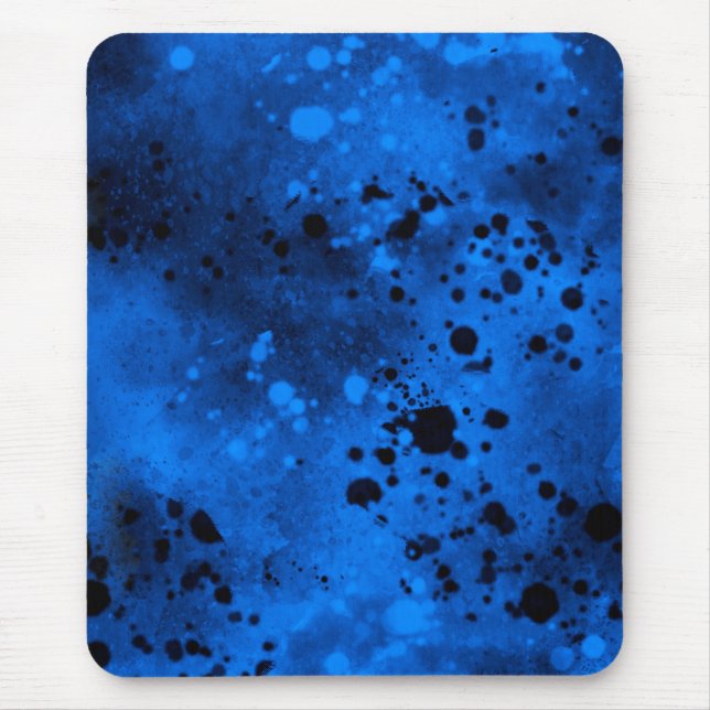 Paint Spritzer Effect Blue & Black Mousepad (Vorne)