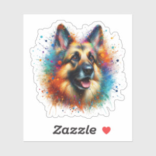 Paint Spritzer German Shepherd Aufkleber