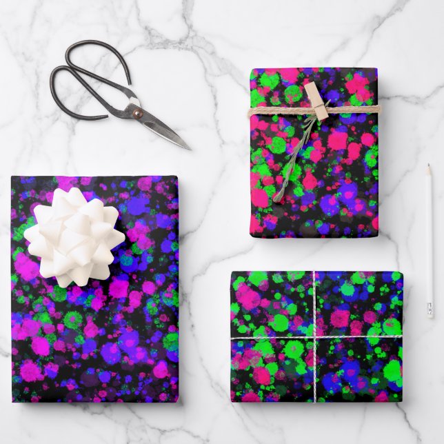 Paint Spritzer Geschenkpapier Set (Vorderseite)