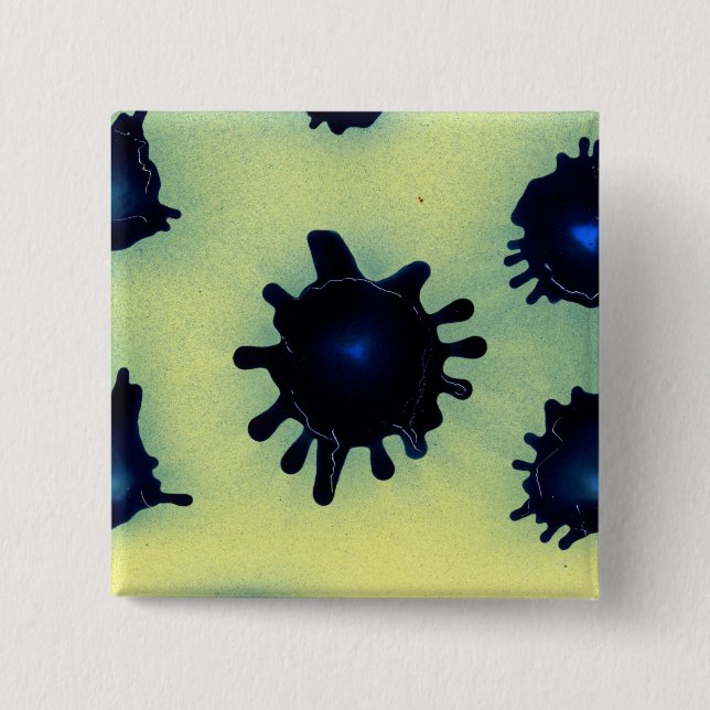 Paint-Spritzer in Blau Button (Vorderseite)