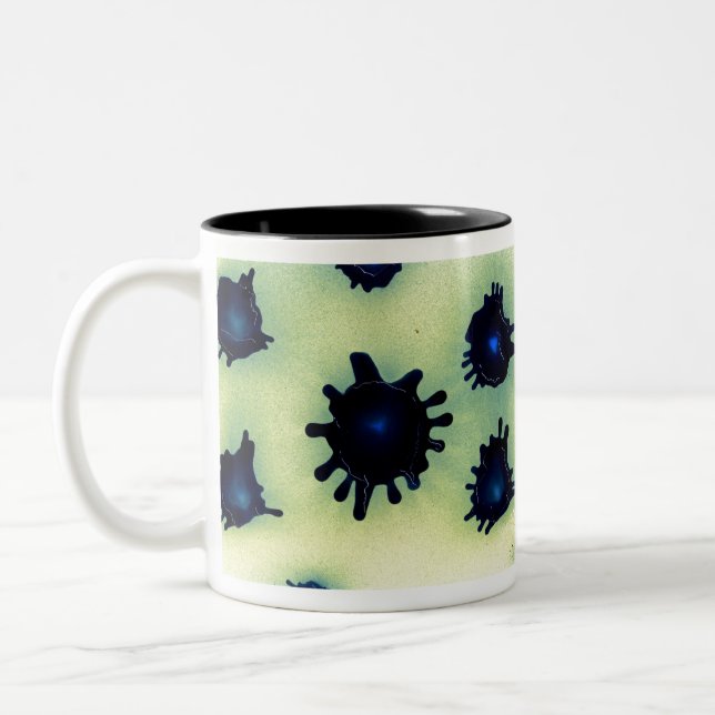Paint-Spritzer in Blau Zweifarbige Tasse (Links)