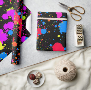 Paint Spritzer Neon, Imitate leuchten im Dunkeln, Geschenkpapier