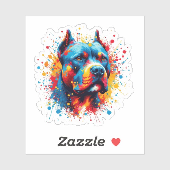 Paint Spritzer Pitbull Aufkleber (Blatt)