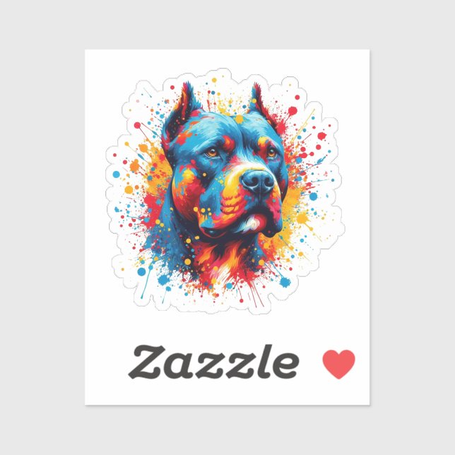 Paint Spritzer Pitbull Aufkleber (Blatt)