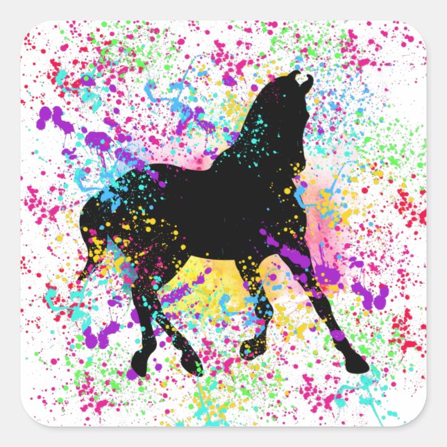 Paint Spritzer Quadratischer Aufkleber (Vorderseite)