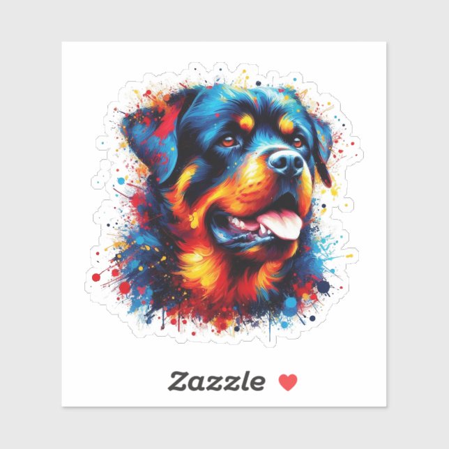 Paint Spritzer Rottweiler Aufkleber (Blatt)
