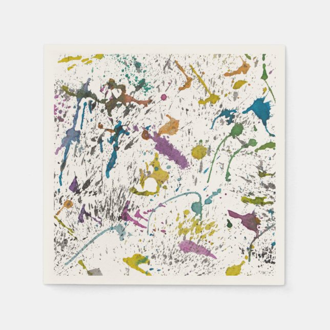 Paint Spritzer Splash Farbpapier Napkins Serviette (Vorderseite)