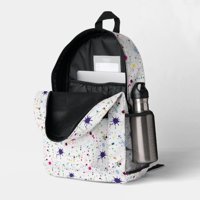 Paint Spritzer Splash Graffiti Muster Bedruckter Rucksack (Rückseitige Ecke links (Offen) )