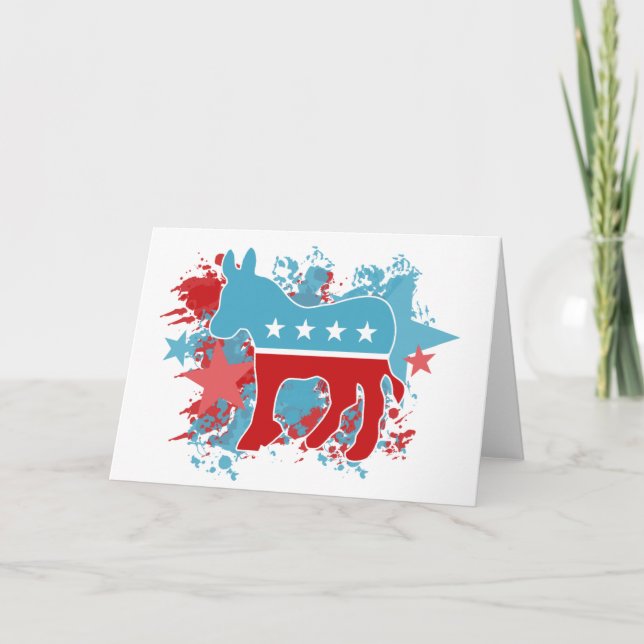 Paint Spritzers Demokrat Donkey Karte (Vorderseite)