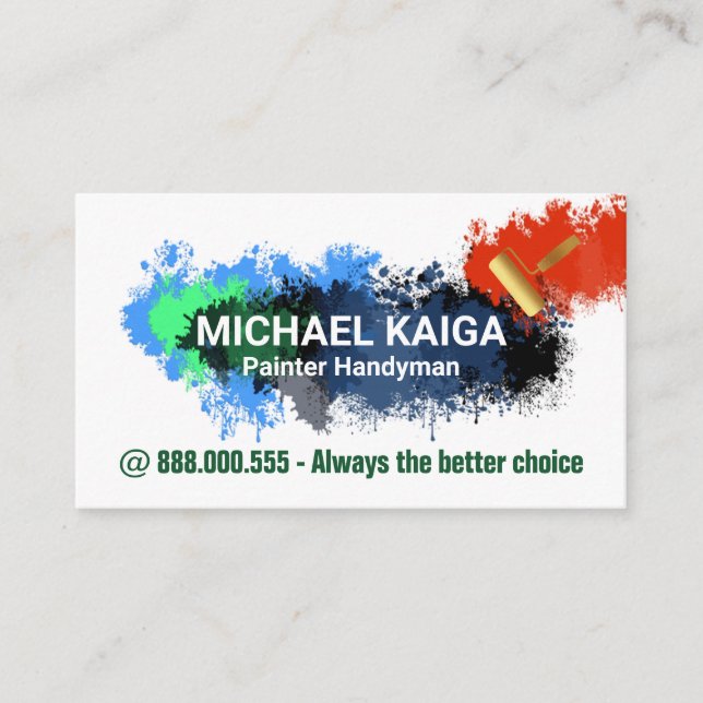 Paint Spritzers Painting Service Visitenkarte (Vorderseite)
