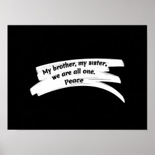 Paint Stroke Wide Peace Message Poster