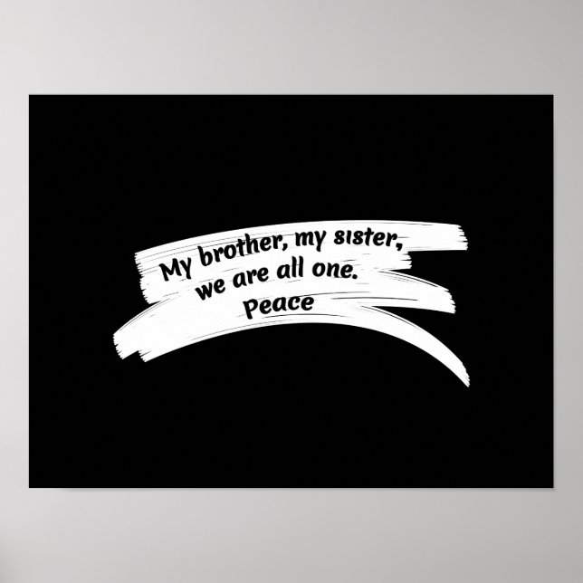 Paint Stroke Wide Peace Message Poster (Vorne)