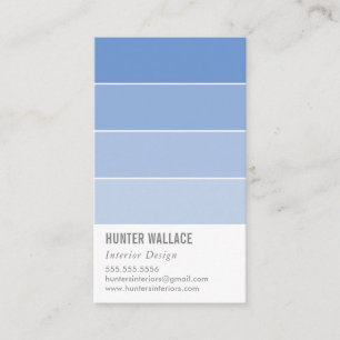 PAINT SWATCH CHIP modern ombre periwinkl blau Visitenkarte