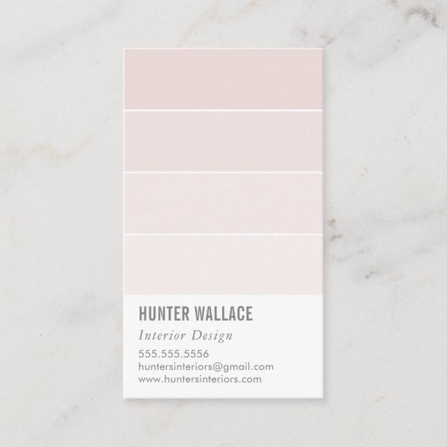 PAINT SWATCH CHIP moderne Dekoration ombre blush r Visitenkarte (Vorderseite)