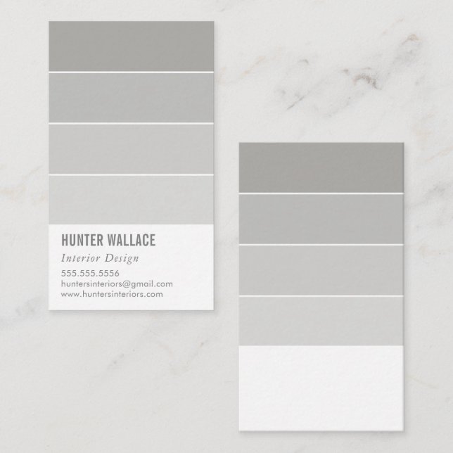 PAINT SWATCH CHIP moderne Dekoration ombre gray Visitenkarte (Vorne/Hinten)