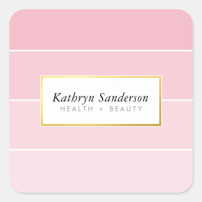 PAINT SWATCH Moderne stilvolle, schicke, rosa ombr Quadratischer Aufkleber (Vorderseite)