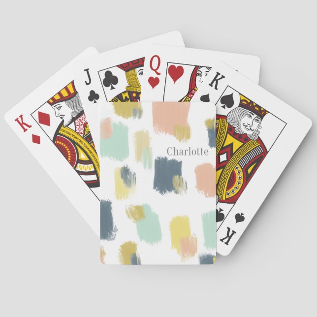 Paint Swatts in Pastellfarben-Erdfarben mit Namen Spielkarten (Rückseite)