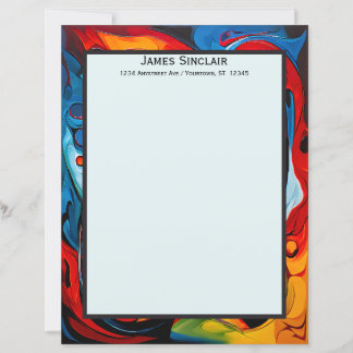 Paint Swirls in Sunset Colors Stationery Paper