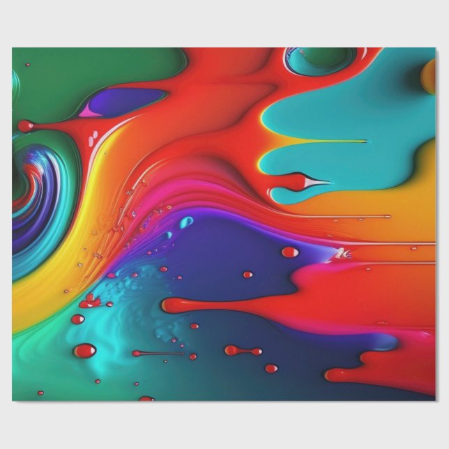 Paint Tropfen Geschenkpapier (Flach)