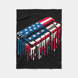 Paint Tropfen Harmonica American USA Flag 4. Juli Fleecedecke